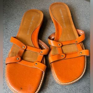Tommy Hilfiger Women’s Orange Sandals Open-toe Size 7M TW 12294 Flats